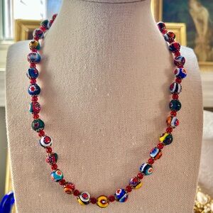 Vintage Murano Millefiore Glass bead necklace
